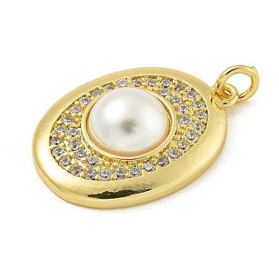 Rack Plating Brass Micro Pave Cubic Zirconia Pendants KK-Z067-20G-1