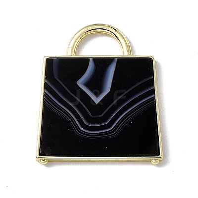 Natural Dyed & Heated Black Agate Pendants G-G977-04G-01-1