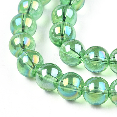 Electroplate Transparent Glass Beads Strands X-GLAA-T032-T8mm-AB17-1
