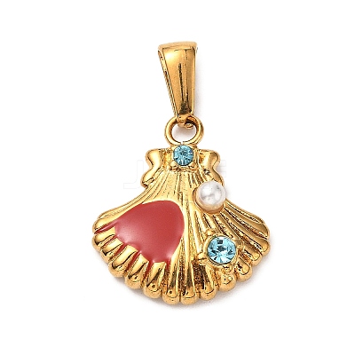 304 Stainless Steel Rhinestone Pendants STAS-P395-01E-G-1