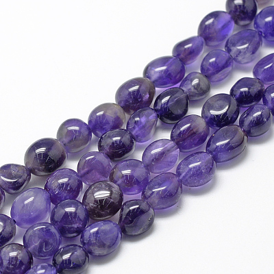 Natural Amethyst Beads Strands X-G-R445-8x10-03-1