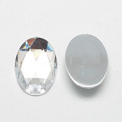 Acrylic Rhinestone Flat Back Cabochons GACR-Q011-20x30-02-1