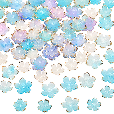 100Pcs 4 Styles Transparent Acrylic Bead Caps OACR-BM0001-09A-1