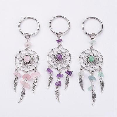 Natural Chip Gemstone Keychain KEYC-JKC00119-1