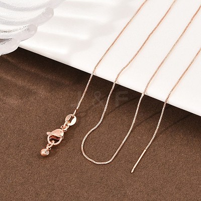 0.8MM Brass Box Chain Adjustable Slider Necklaces KK-H533-09B-RG-1