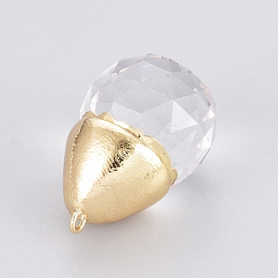 Faceted Glass Pendants GLAA-G071-01G-1