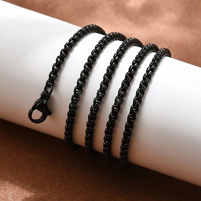 304 Stainless Steel Box Chain Necklaces NJEW-P244-01B-1