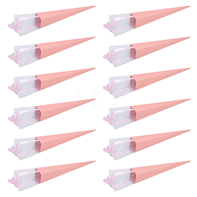 Cone Iridescent Paper Single Rose Packaging Gift Boxes CON-WH0085-50B-1