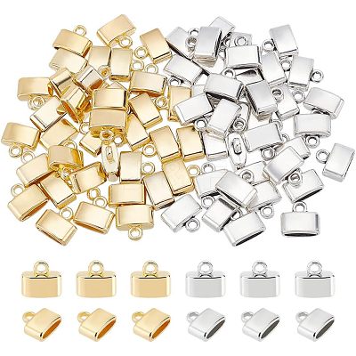 72Pcs 2 Colors Alloy Cord Ends FIND-CA0005-63-1