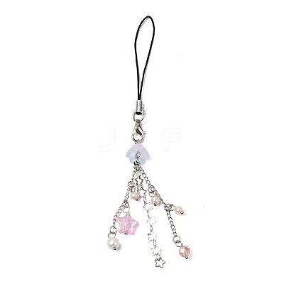 Glass & Acrylic Mobile Straps HJEW-SW00079-04-1