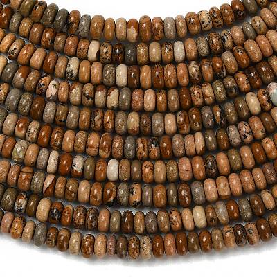 Natural Picture Jasper Beads Strands G-L635-A18-4x2mm-1