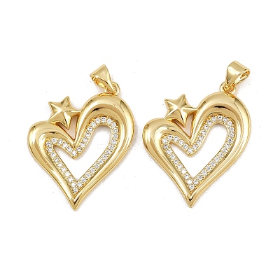Brass Micro Pave Cubic Zirconia Pendants KK-C132-03I-G-1