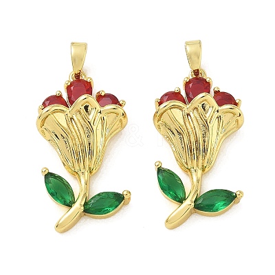 Brass Micro Pave Cubic Zirconia Pendants CU-CBA8C34-02G-03-1
