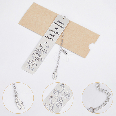 1Pc 304 Stainless Steel Bookmark AJEW-CP0003-87B-1