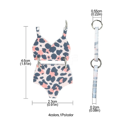 4Pcs 4 Styles Printed Acrylic Pendants MACR-FS0001-75-1
