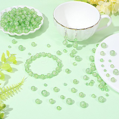 450Pcs 4 Styles Spray Painted Crackle Glass Beads CCG-PA0001-09B-1
