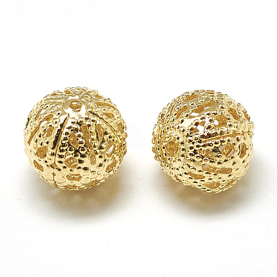 Brass Filigree Beads X-KK-T032-183G-1