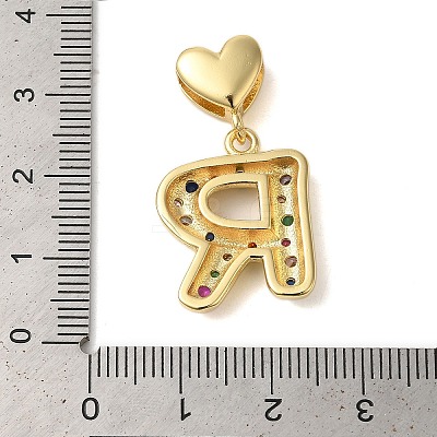 Rack Plating Brass Micro Pave Clear Cubic Zirconia Perdants KK-C067-12G-R-1