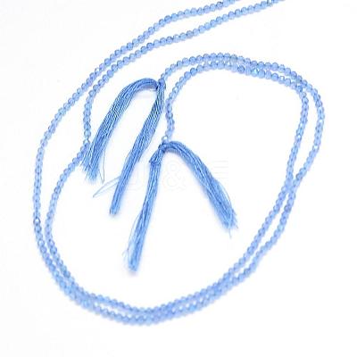 Natural Blue Chalcedony Bead Strands G-G914-2mm-16-1