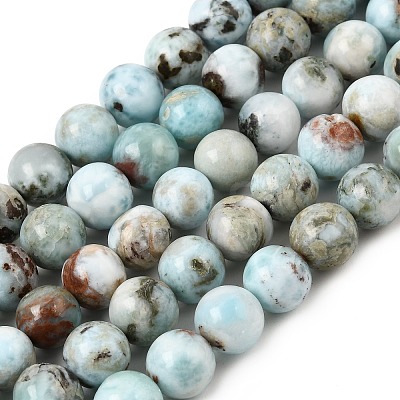 Natural Larimar Beads Strands GG-CBA19D6-A01-8mm-1