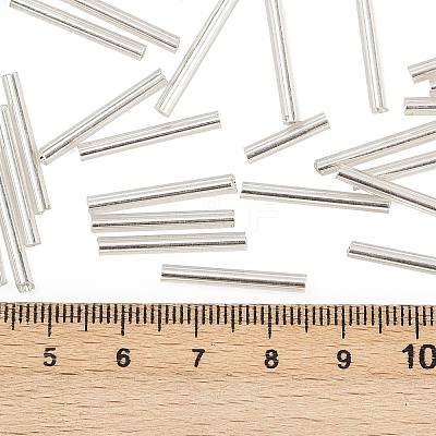 Silver Lined Transparent Glass Bugle Beads SEED-R028-2x20-B02-1