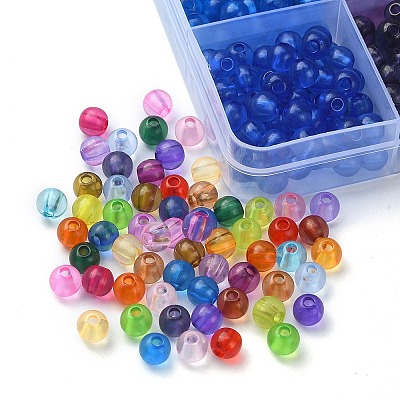 1488Pcs 24 Colors Transparent Acrylic Beads MACR-YW0002-68-1