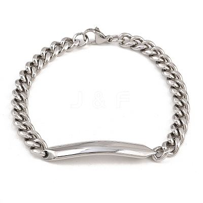 304 Stainless Steel Cuban Link Chain Bracelets for Men Women BJEW-G766-05P-01-1