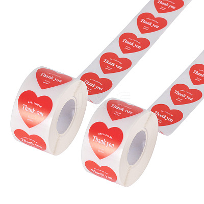 2Roll Heart with Thank You Roll Stickers DIY-TA0013-58C-1