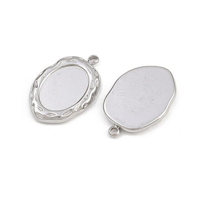 304 Stainless Steel Pendant Cabochon Settings STAS-L303-30P-1