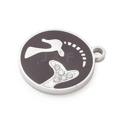 Twelve Constellations 304 Stainless Steel Enamel Pendants SA-CBAAE04-01P-04-1
