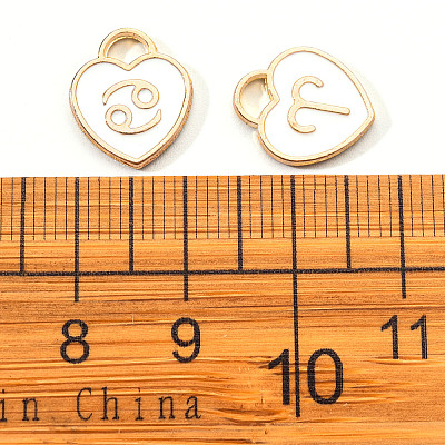 Light Gold Plated Alloy Enamel Pendants ENAM-R055-05A-1