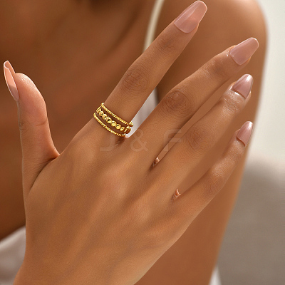201 Stainless Steel Fashion Open Cuff Ring for Women CU6656-1