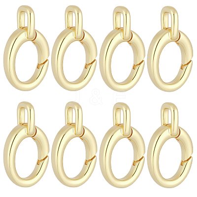 8Pcs Brass Spring Gate Rings KK-BBC0028-43G-1
