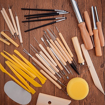 40pcs/Set Ceramic Pottery Clay Model Home Craft Art TOOL-BC0007-02-1