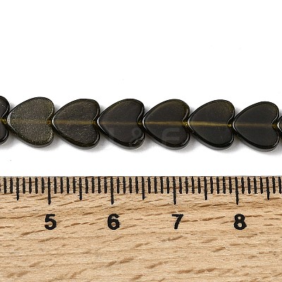 Natural Golden Sheen Obsidian Beads Strands G-M403-A46-03-1