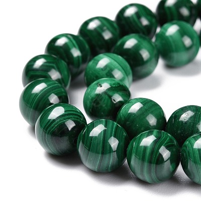 Natural Malachite Bead Strands G-O152-47-10mm-A-1