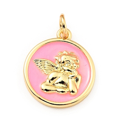 Brass Enamel Pendants KK-G416-38G-1