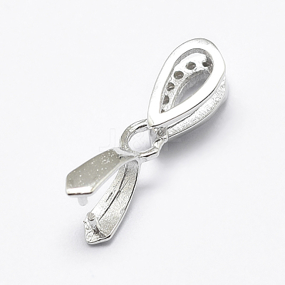Anti-Tarnish Rhodium Plated 925 Sterling Silver Micro Pave Cubic Zirconia Pendant Bails STER-E053-48P-1