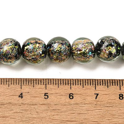 Handmade Dichroic Foil Glass Beads Strands DICH-U001-05H-1