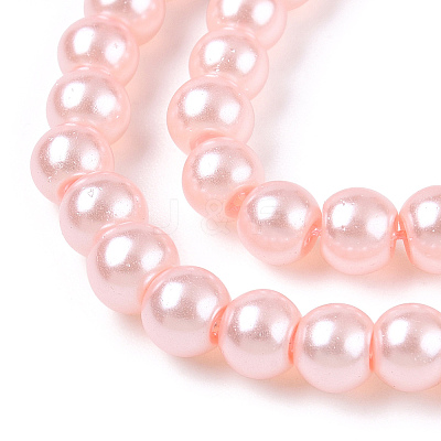 Baking Paint Pearlized Glass Pearl Round Bead Strands HY-Q003-4mm-05-1