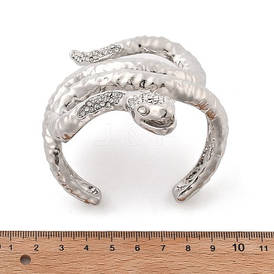 Snake Alloy Open Cuff Bangles for Women BJEW-A027-02P-1