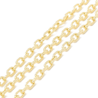 Rack Plating Brass Textured Cable Chains CHC-B021-01G-1