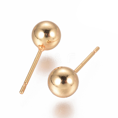 PVD Vacuum Plating 304 Stainless Steel Ball Stud Earrings EJEW-I232-01D-G-1