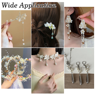 280Pcs 14 Styles Transparent Acrylic Bead Caps FACR-AR0001-03-1