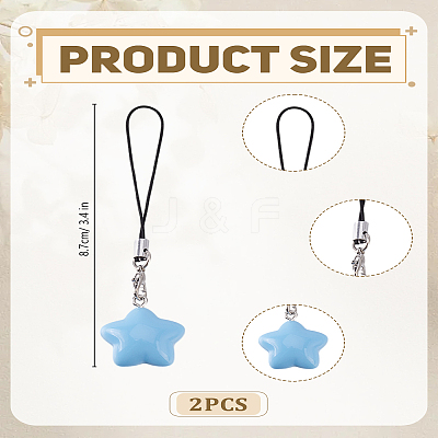 2Pcs Agate Mobile Straps HJEW-LP0001-46A-1