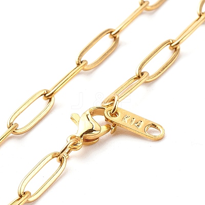 304 Stainless Steel Paperclip Chains Necklace NJEW-JN03593-01-1