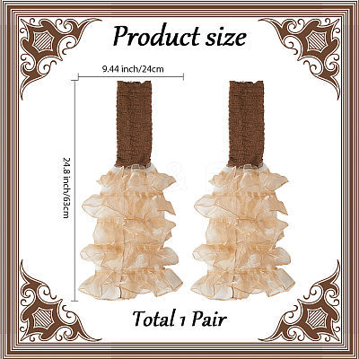 Polyester Ruffle Layered Patchwork Leg Sleeves AJEW-WH20042-75B-1