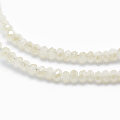 Electroplate Glass Beads Strands X-EGLA-J144-HR-C02-1