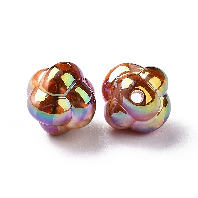 UV Plating Rainbow Iridescent Acrylic Beads PACR-H003-13-1