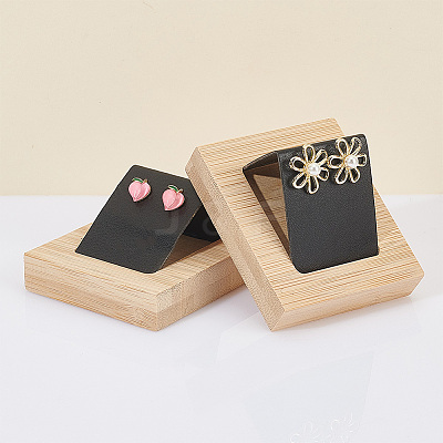 3Pcs Rectangle Wood Earring Display Stands EDIS-DR0001-05B-1